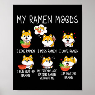 Poster Ramen Shiba Inu Cachorro Passa Noodles Japoneses P