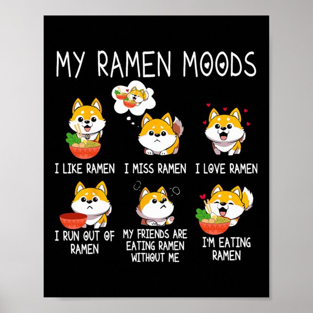 Poster Ramen Shiba Inu Cachorro Passa Noodles Japoneses P (Frente)
