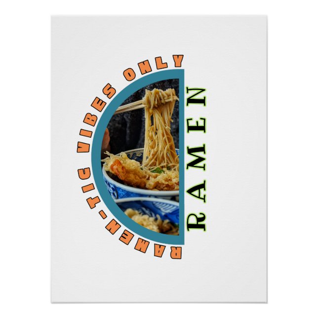 Pôster Ramen-tic Vibes Only – Ramen Bowl Noodle Art Tee (Frente)