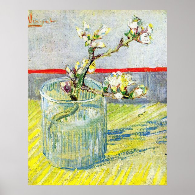 Poster Ramificação de Almond Blossom por Vincent van Gogh (Frente)
