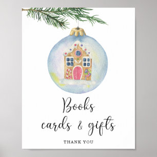Poster Ramo de inverno em aquarela - livros cartões e pre