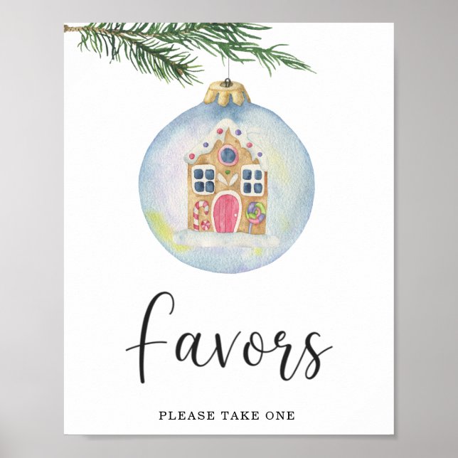 Poster Ramo de inverno sempre verde - Favors (Frente)