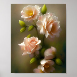 Poster Ramo de rosas rosa suave