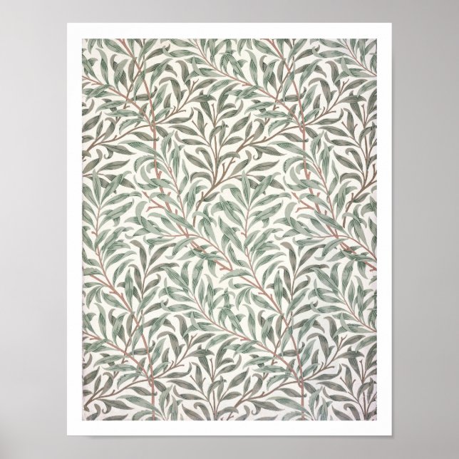 Pôster Ramo de Salgueiro, design de papel de parede, 1874 (Frente)