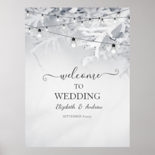 Poster Ramos de Casamento de Neve de Inverno