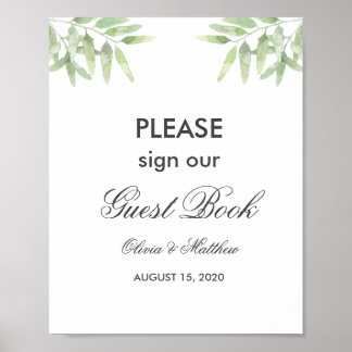 Poster Ramos de Oliva Verde. Sinal de casamento do livro