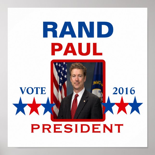 Pôster Rand Paul para Presidente em 2016 (Frente)