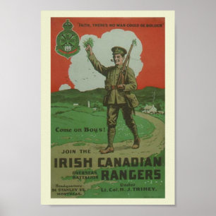 Poster Rangers Irlandeses Canadianos WW1