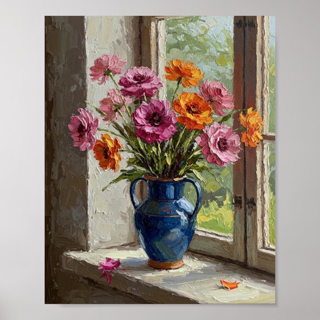 Poster Ranunculus Bouquet | Impressionist Still Life (Frente)