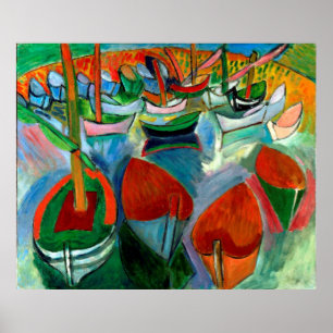 Poster Raoul-Dufy-Barcos em Martigues 1907