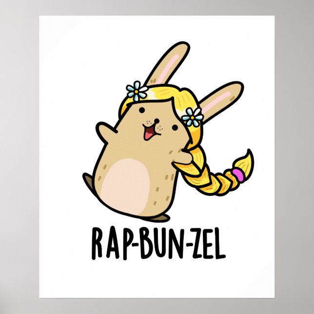 Poster Rap-bun-zel Funny Bunny Pun (Frente)
