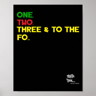 Poster Rap da Escola Antiga Hip Hop Merch Um Dois Três Co
