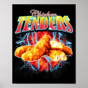 Poster Rap Pirata Tenders de Frango Engraçados Vintage 90