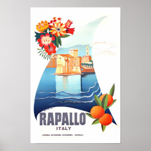 Poster Rapallo Itália viagens vintage