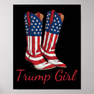 Poster Rapariga Americana Vote Trump Girl Republican Cowg