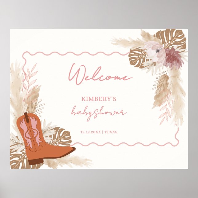 Poster Rapariga Boots Chá de fraldas Pampas Boots Boots (Frente)