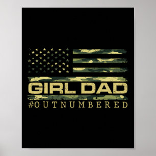 Poster Rapariga Camo Pai Americano Bandeira Pai Das Rapar