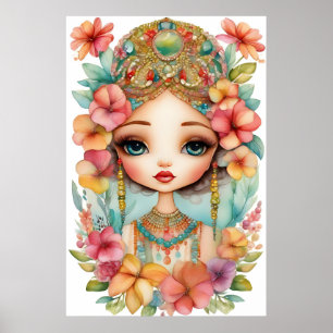 Poster Rapariga cigana com Miçangas ART IMPRESSO