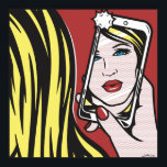 Pôster Rapariga com câmara<br><div class="desc">Uma linda menina loira se posou para a câmera enquanto ela tira uma selfie com seu celular. Uma versão moderna de Roy Lichtensteins 'Classic Girl In Mirror'. Para mais pop de arte original e pintada à mão visite o meu site - www.jamieleeart.com</div>