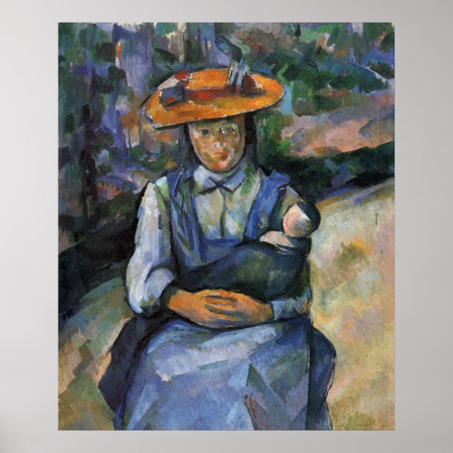 Poster Rapariga com Doll - Paul Cezanne - c1902 (Frente)