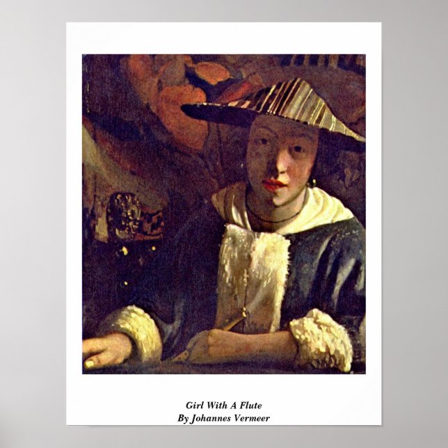 Poster Rapariga Com Flauta Por Johannes Vermeer (Frente)