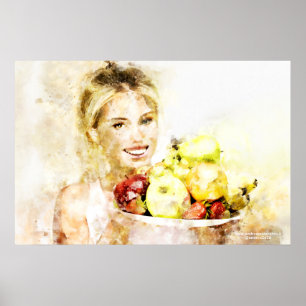 Poster Rapariga com frutas