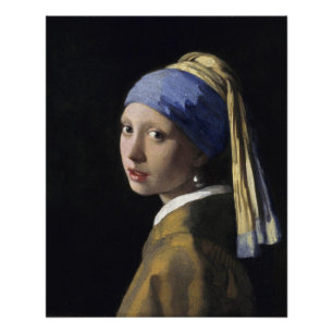Pôster Rapariga com pérolas a ouvir Johannes Vermeer Glos