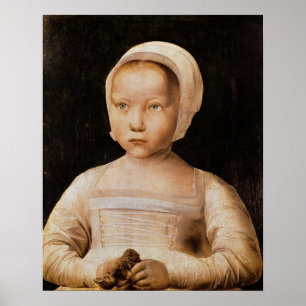 Pôster Rapariga com um pássaro inoperante, c.1500-25