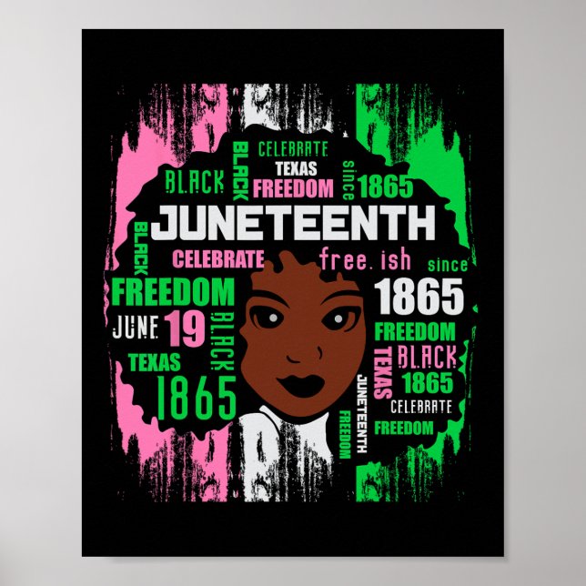 Poster Rapariga Cuta Aka 19 Tee Black History America (Frente)