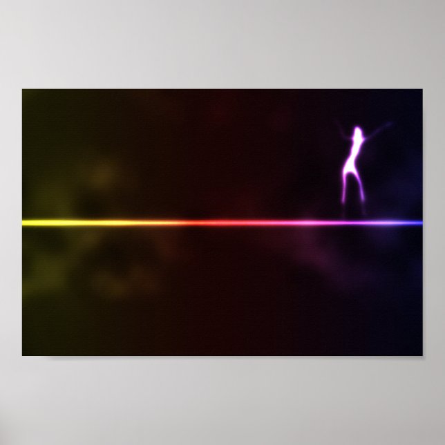 Poster Rapariga-dançarina-em-neon-light-line121 DANCING S (Frente)
