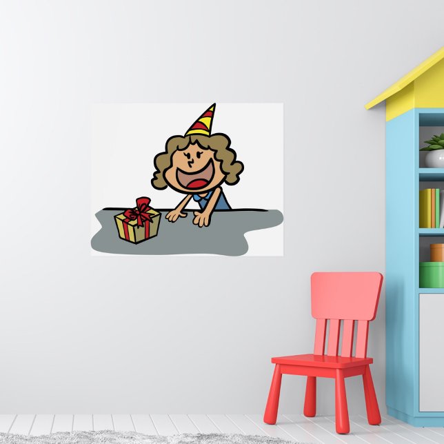 Poster Rapariga De Aniversário Com Presente (Criador carregado)