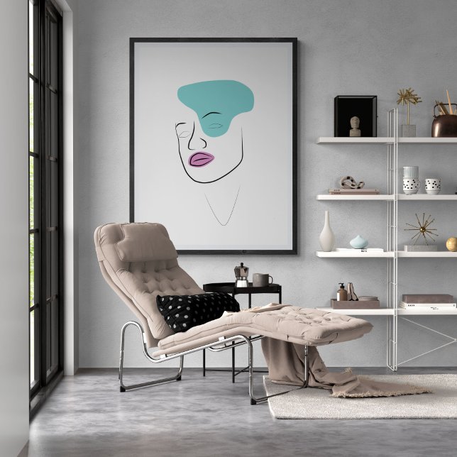 Poster Rapariga de arte com abstrato minimalista (Criador carregado)