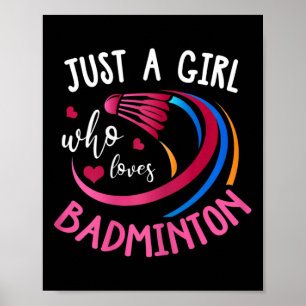 Poster Rapariga de Badminton Camisa Engraçada Jogador de 