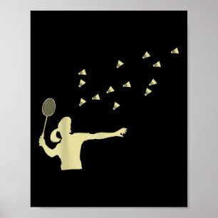 Poster Rapariga de Badminton Shuttle Mulher Shuttle Racke