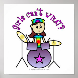 Poster Rapariga de Baterista Leve