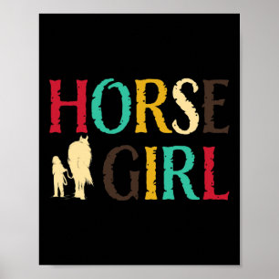 Poster Rapariga de Cavalo - Coração Colorida e Bonita Ane