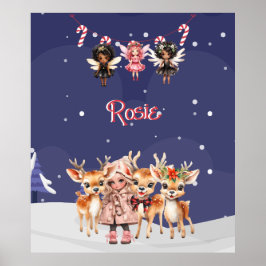 Poster Rapariga de Natal Reindeer Candy Candy Fairies