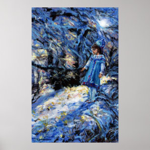 Poster Rapariga de neve em Snowy Winter Woods