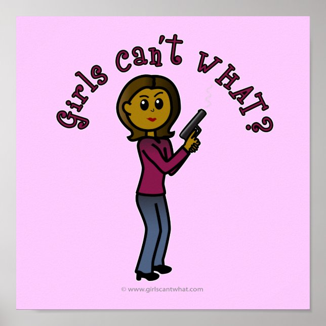 Pôster Rapariga de Sharpshooter Escura (Frente)