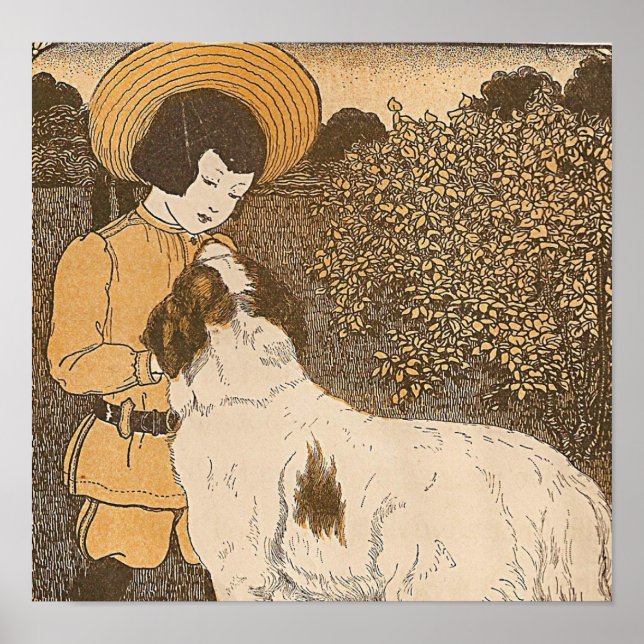 Pôster Rapariga e cão (Frente)