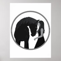 Rapariga e Cavalo Equestre