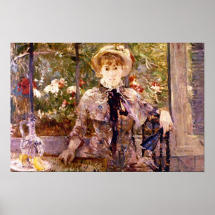 Pôster Rapariga em uma casa verde por Berthe Morisot