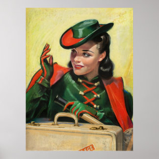 Poster Rapariga indo para o colégio