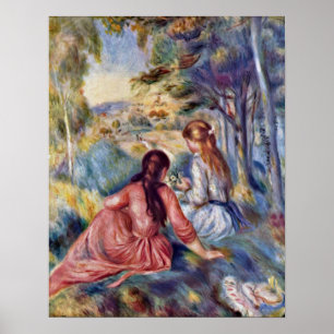 Pôster Rapariga no prado por Pierre-Auguste Renoir