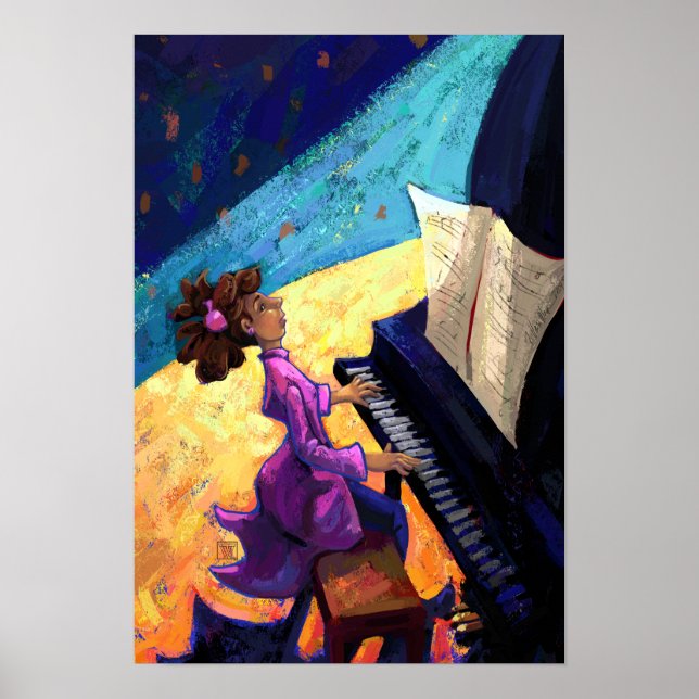 Poster Rapariga Pianista no Palco (Frente)