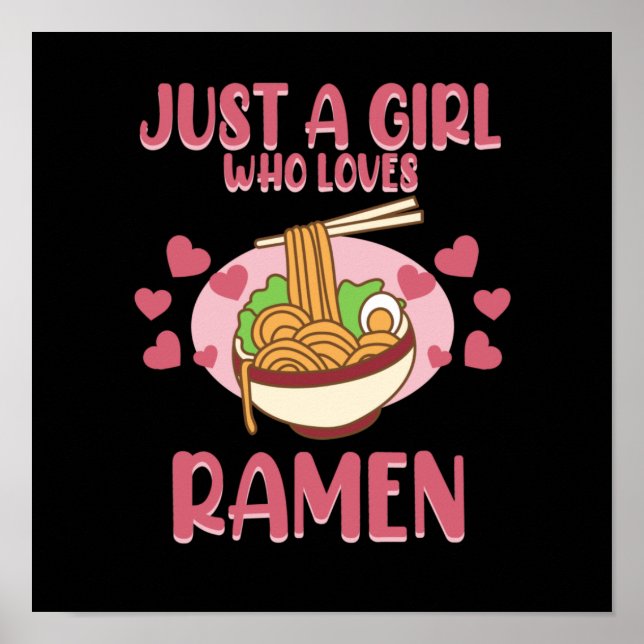 Poster Rapariga Que Ama Ramen Anime Kawaii Ramen Noodles  (Frente)