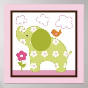 Poster Rapariga Selva/Poster de Elefante/Arte de Parede I