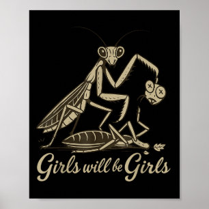Poster Rapariga Será Meninas Rezando Mantis