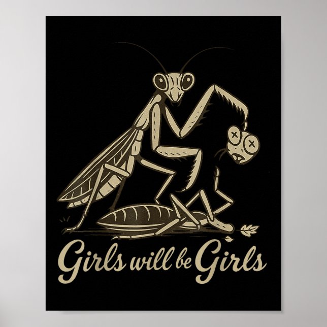 Poster Rapariga Será Meninas Rezando Mantis (Frente)