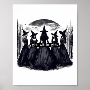 Poster Rapariga Serão Raparigas Bruxas Engraçadas Testemu
